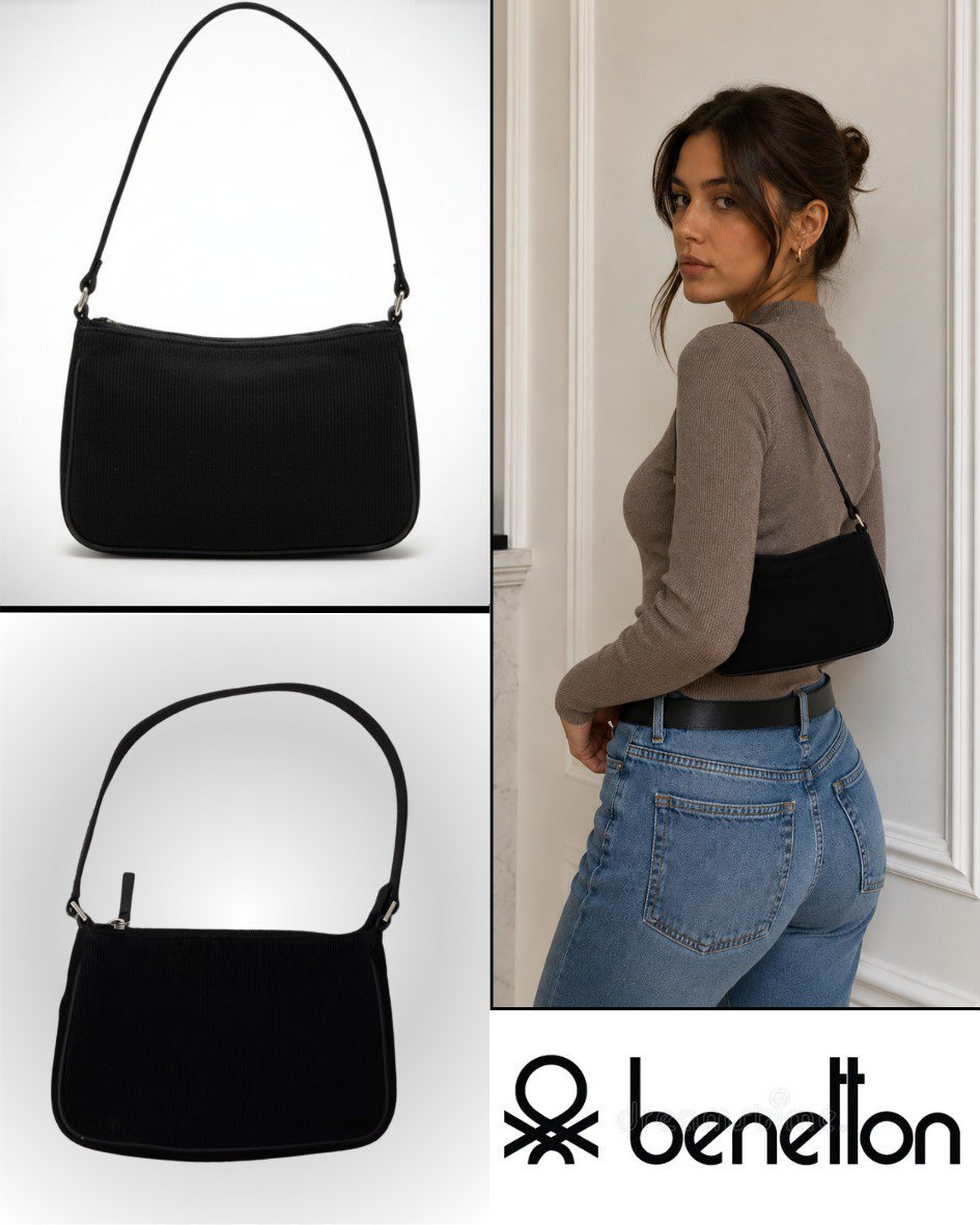 Petit sac à main noir en matière Gatifa