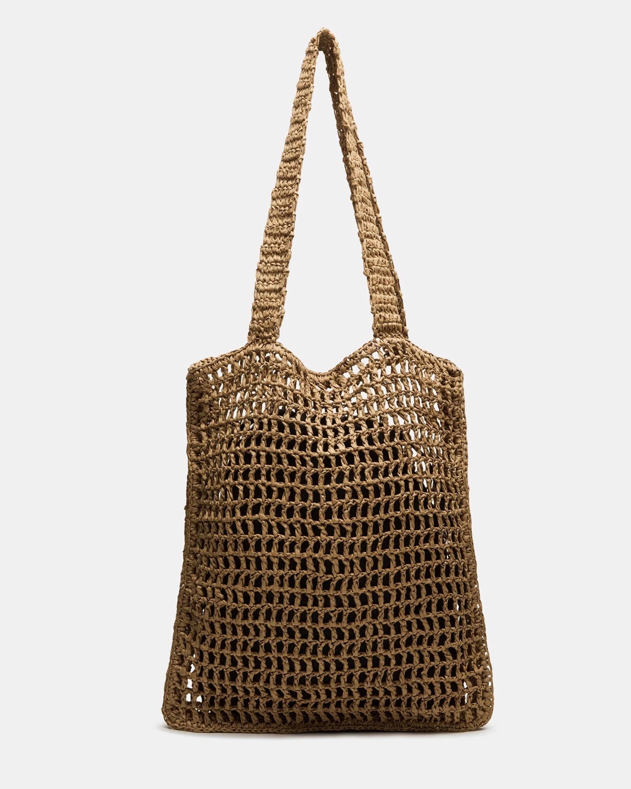 Cabas Pull&Bear beige est doté d'un design en maille crochetée 