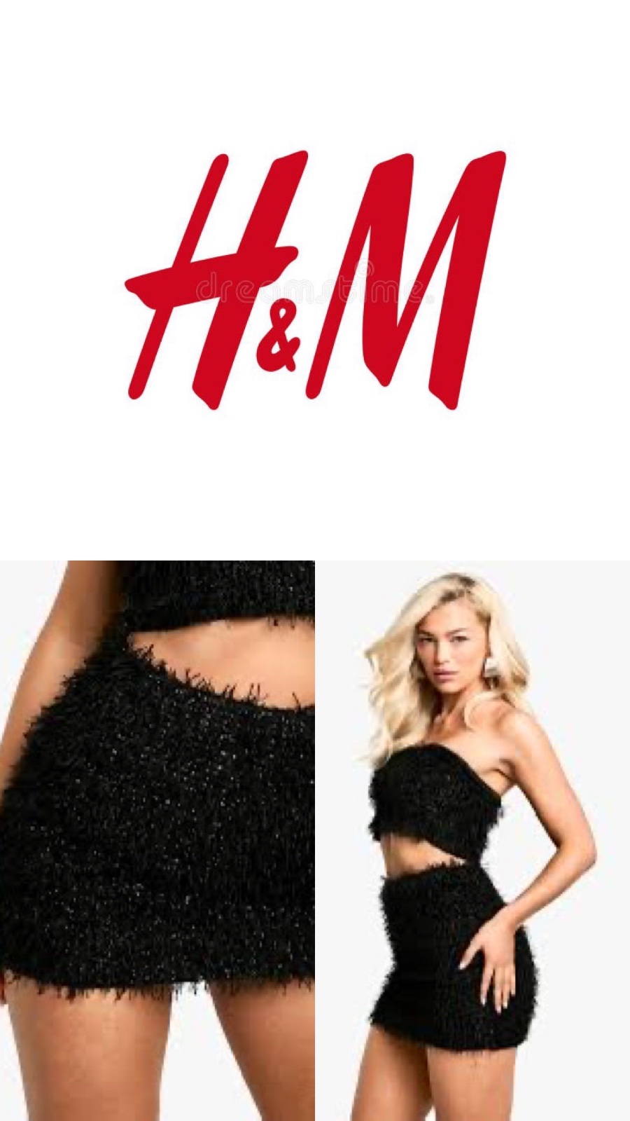 Jupe à paillettes noire H&M