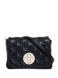 Sac à bandoulière noir de Kate Spade New York, modèle Astor Court Naomi, se distingue par son cuir matelassé en forme de losanges