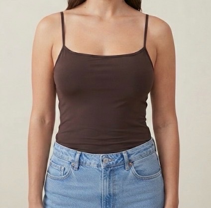 Top marron basique taille M