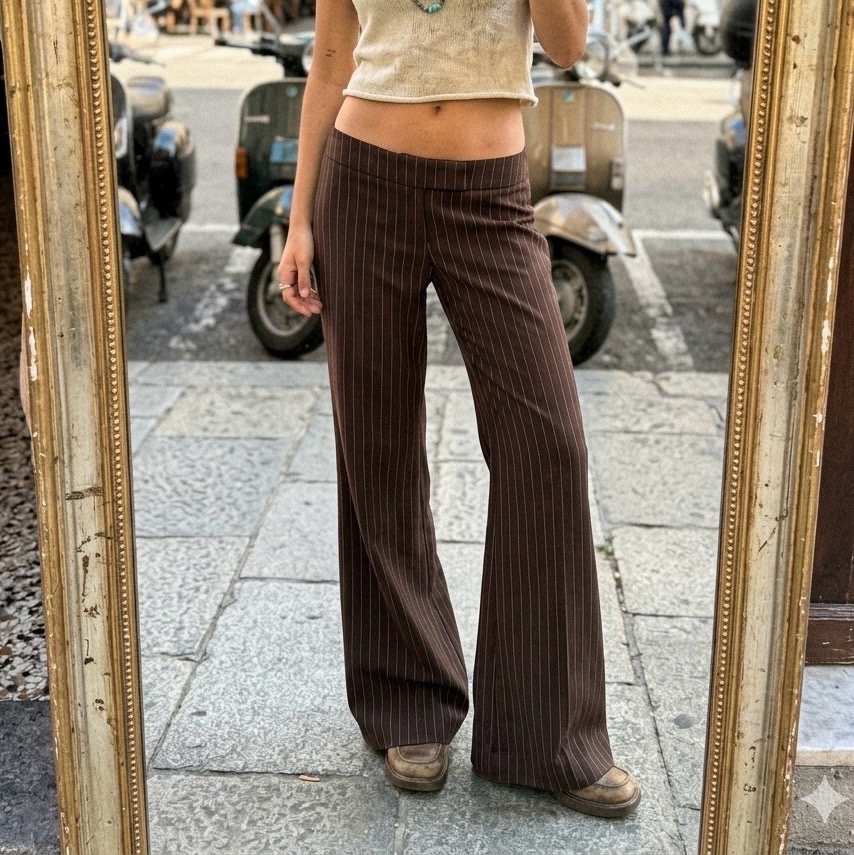 Vibtage low rise pinstripe pants