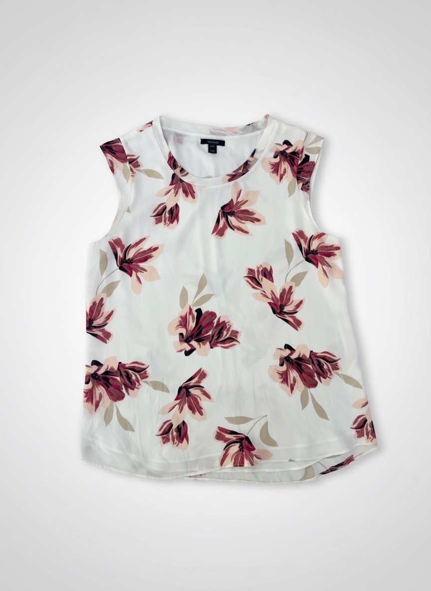 Top blanc fleuri