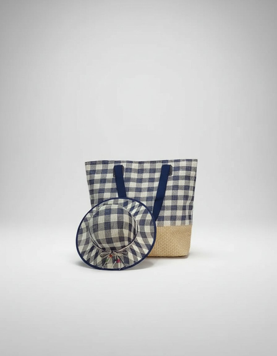 🌞 Ensemble Sac de Plage + Chapeau – Élégance d'Été 🏖️