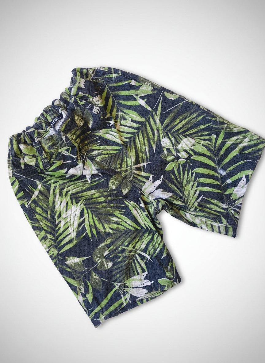 Bermuda George à imprimé tropical feuillage – Parfait pour l'été