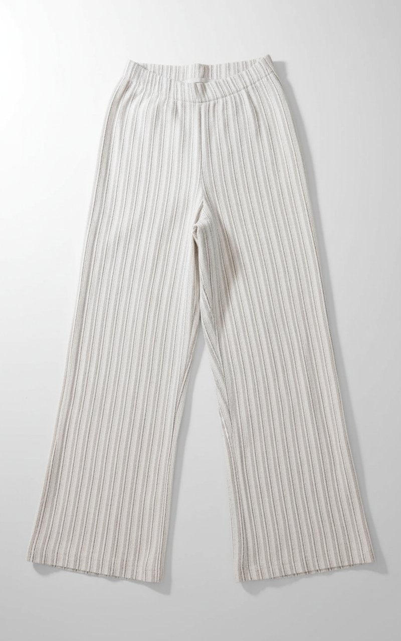 Pantalon - Pull&Bear large à rayures 