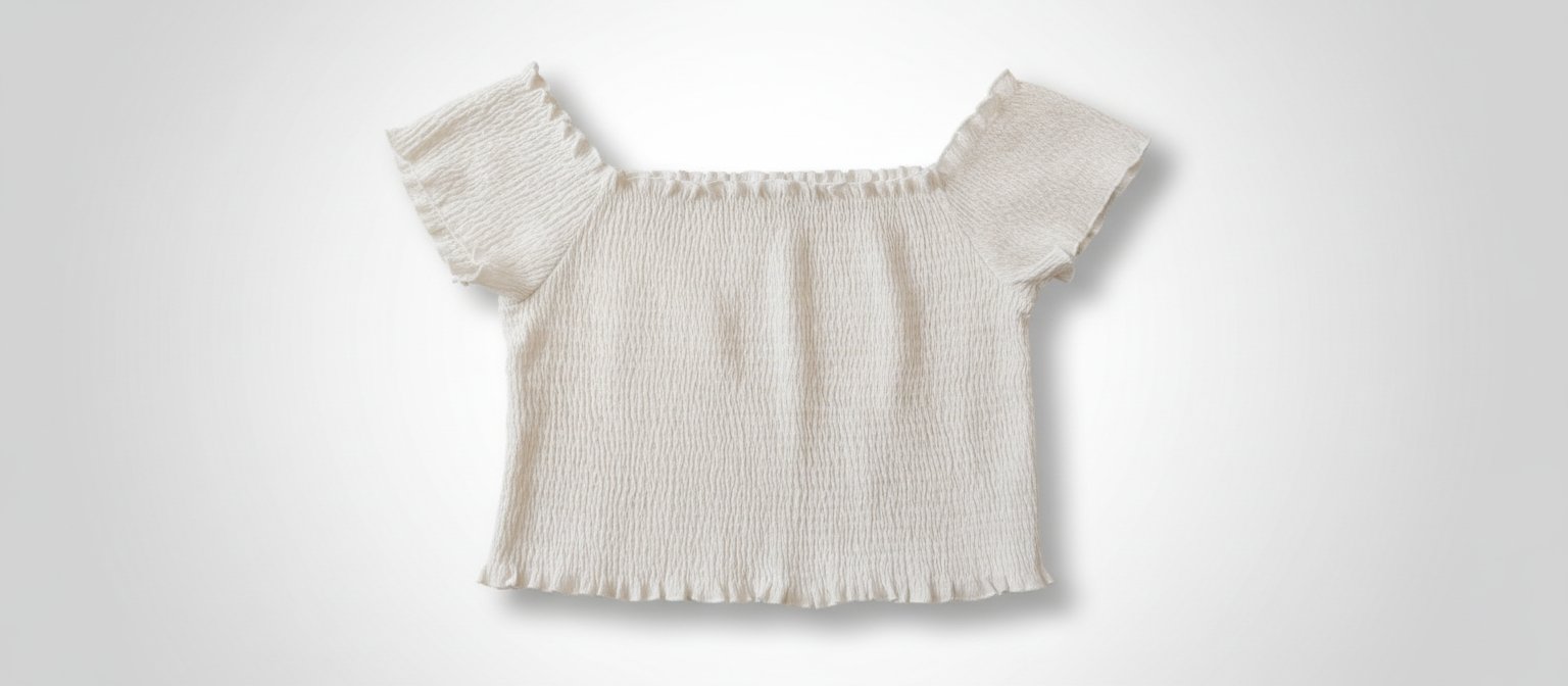Crop top blanc froncé Busem – Taille M/ L