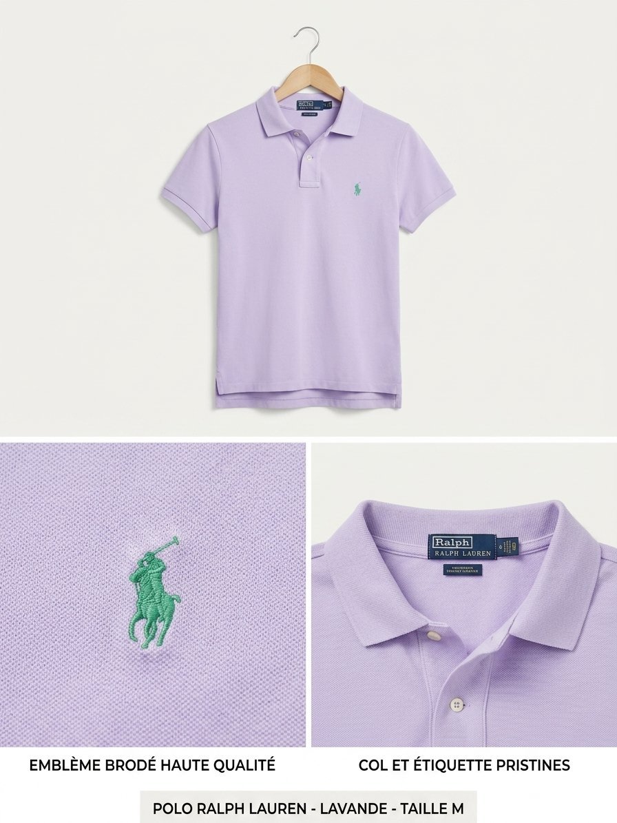 Polo violet Ralph Lauren (The Skinny Polo) – Taille M