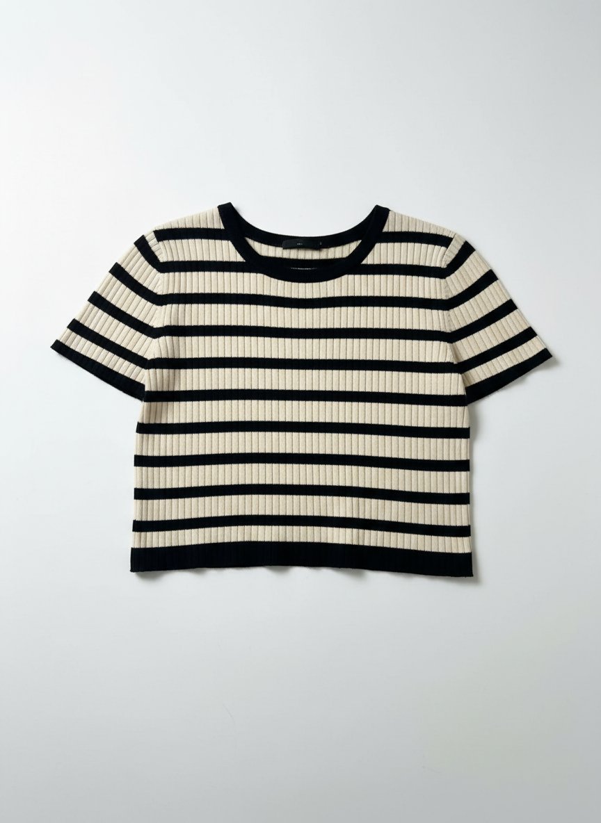 Top crop rayé dos nu Bershka 