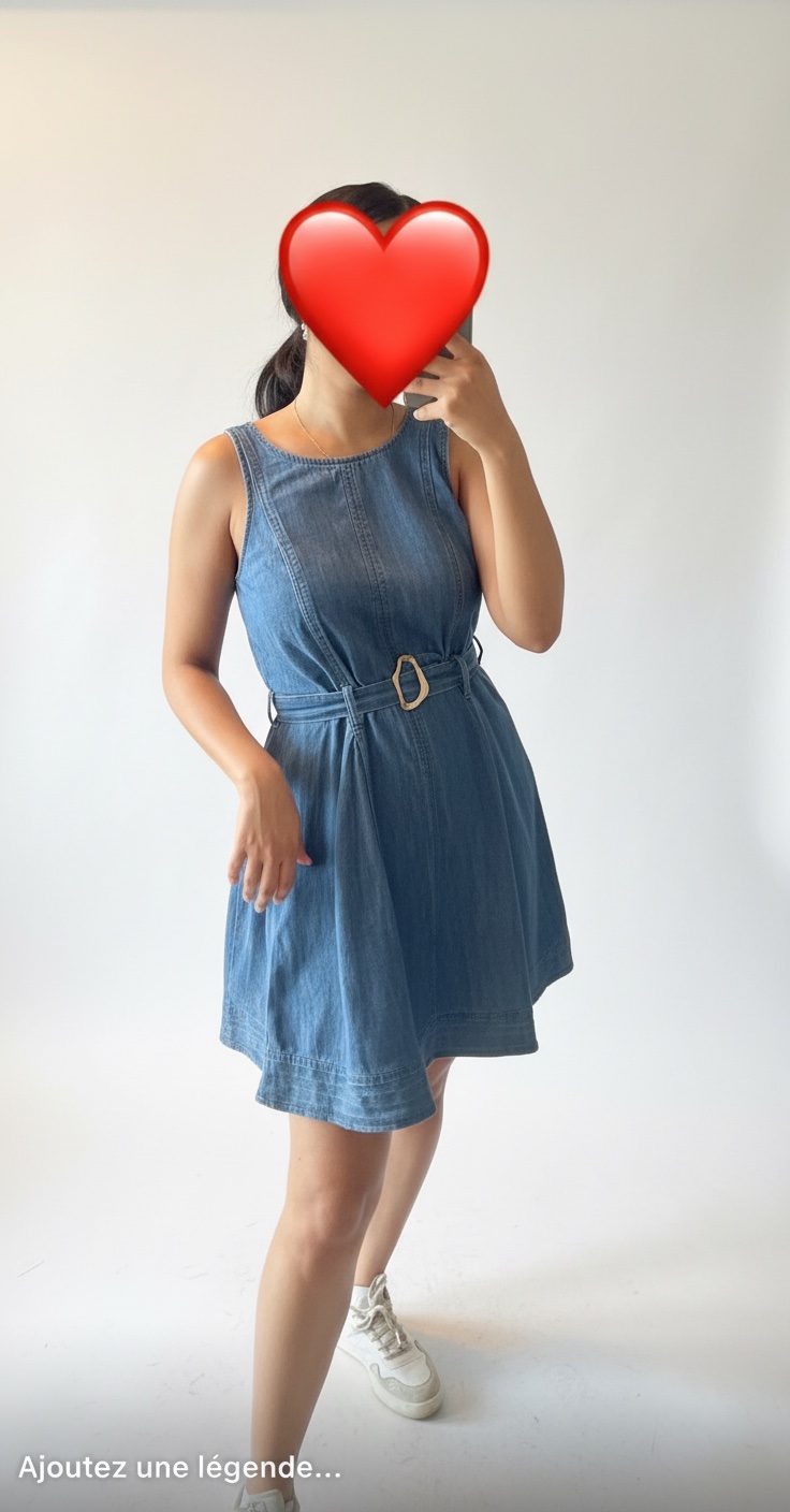 Robe  courte en denim 