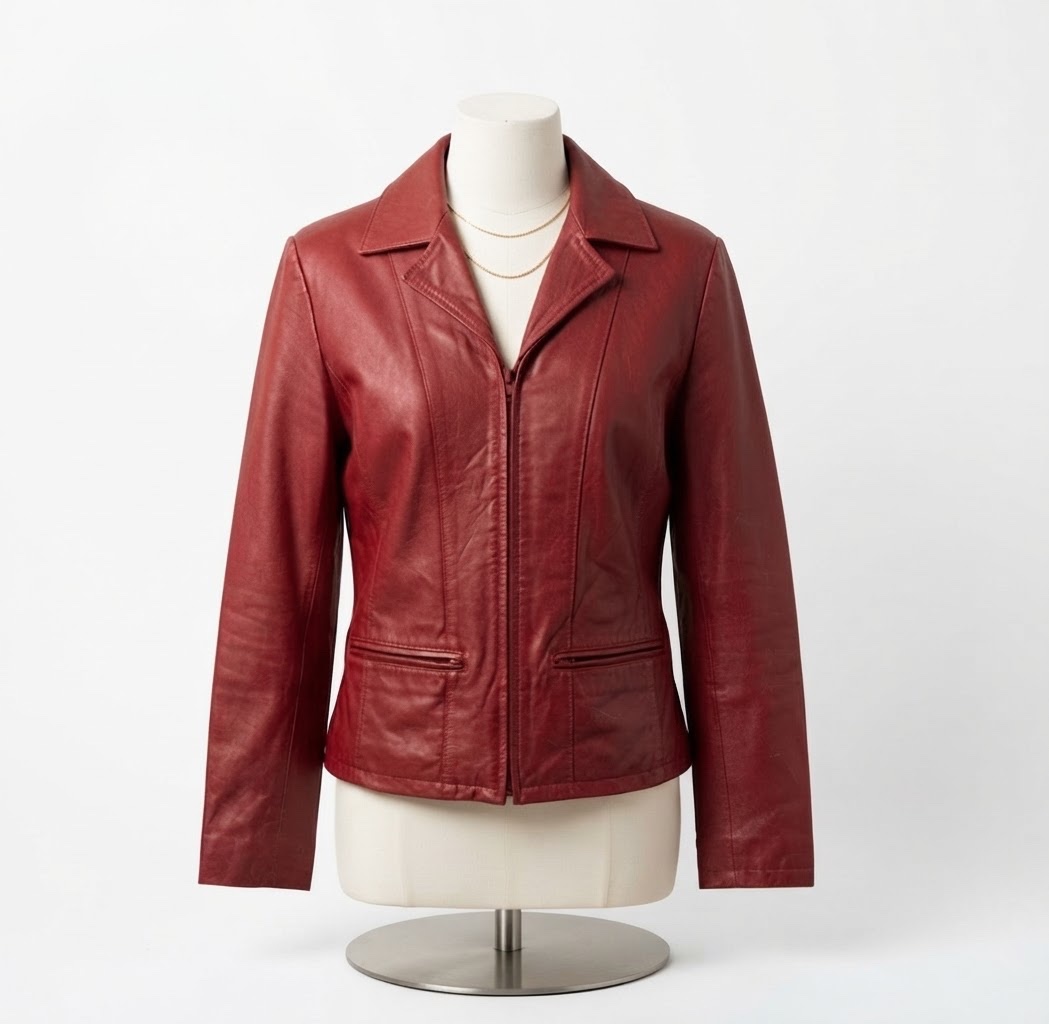 Burgundy leather jacket
