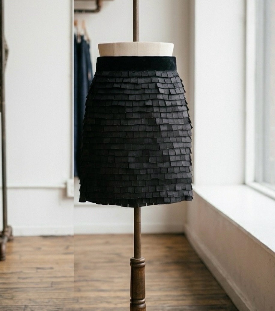 Jupe noire texturée 