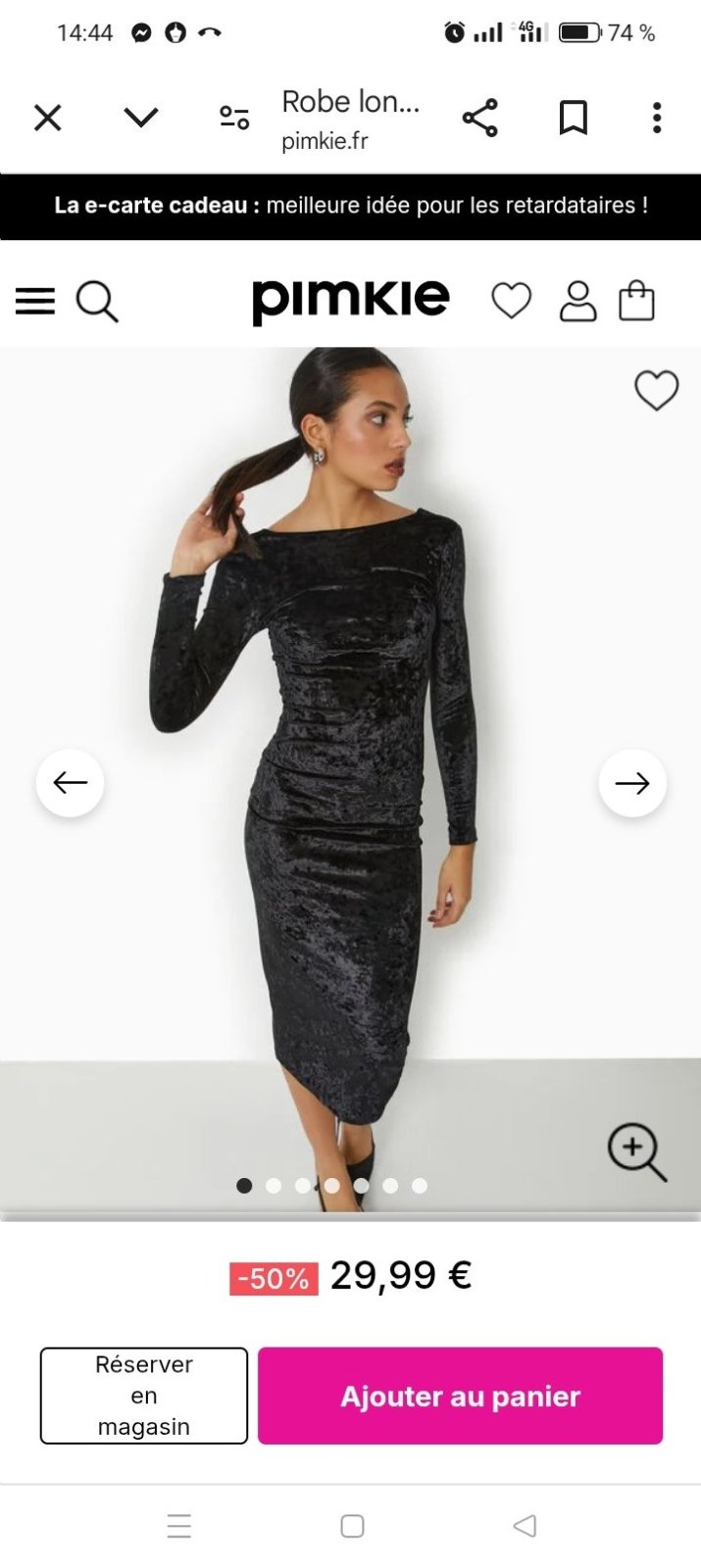 Robe longue en velours très chic