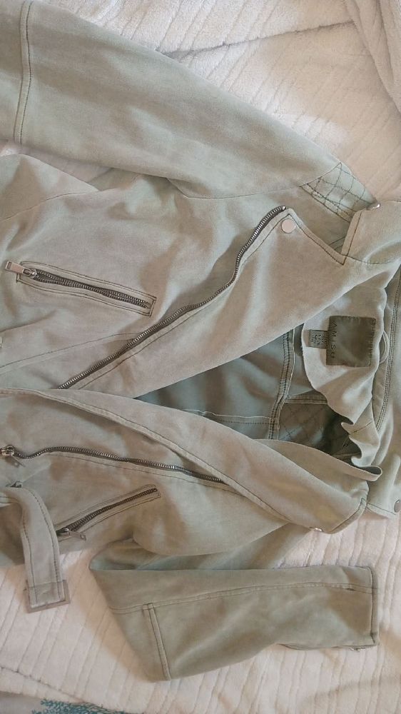veste dain à taille vert taille s