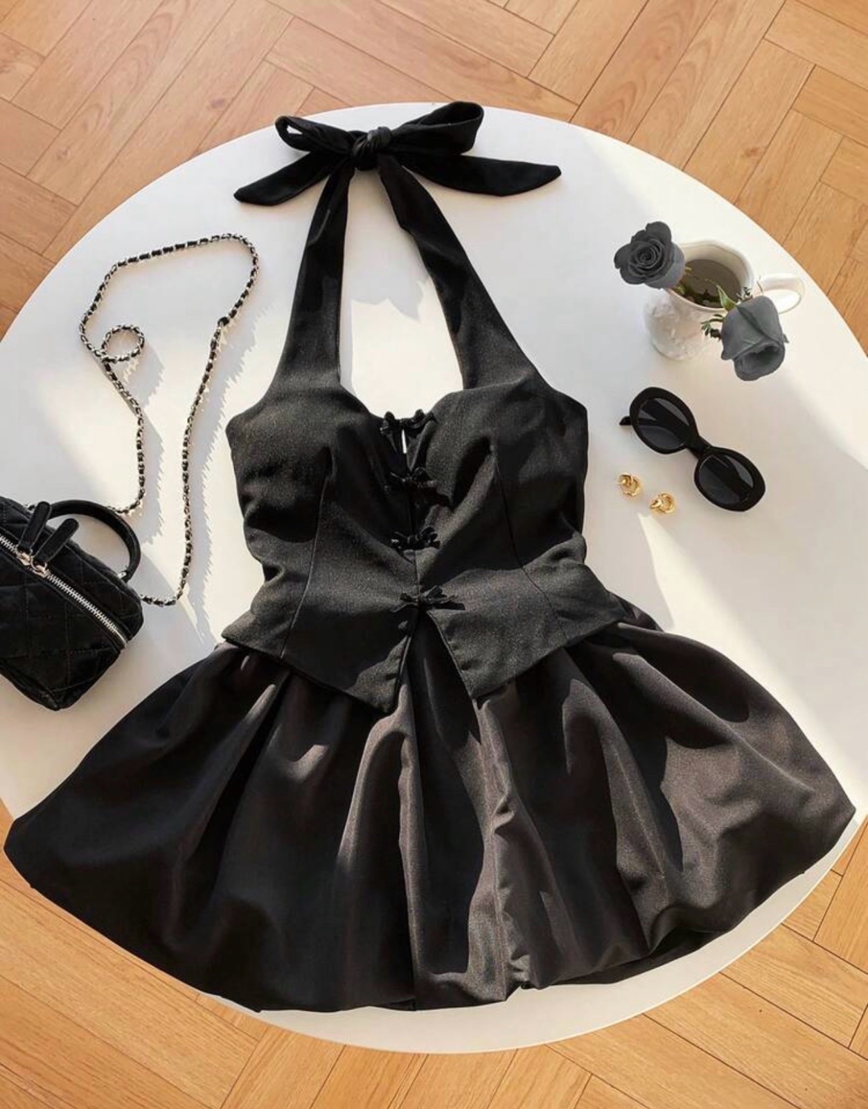 Dress front tie halter