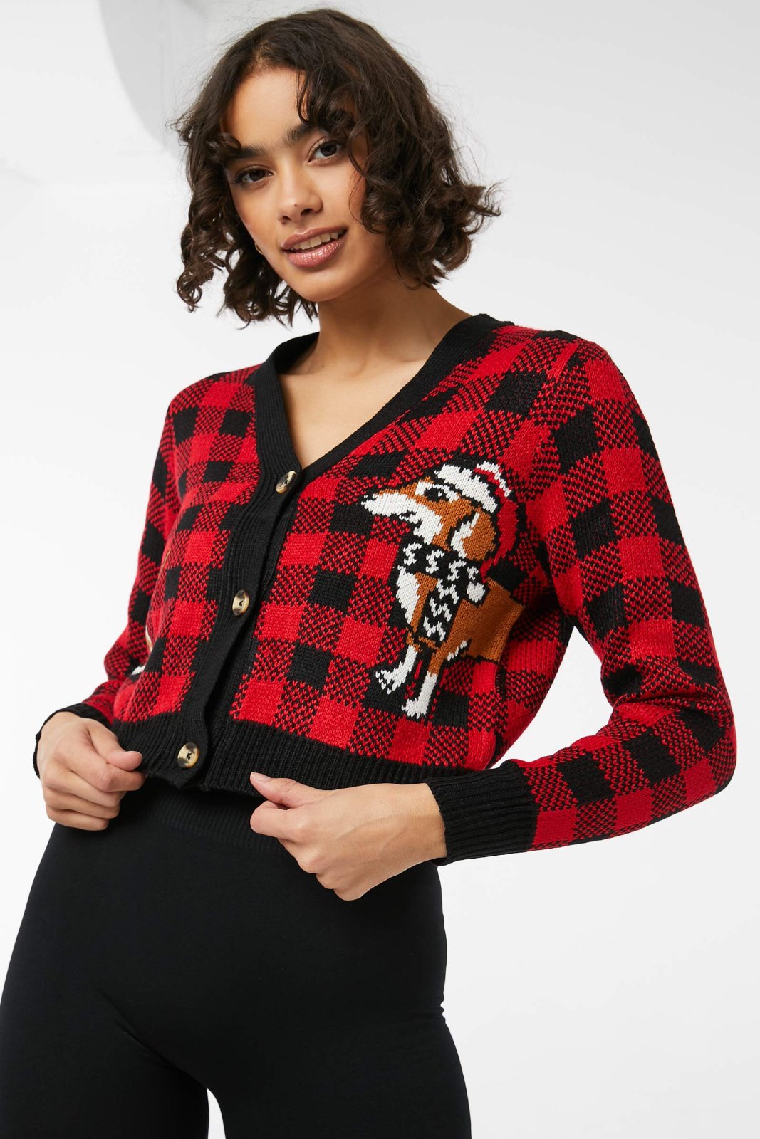 Cardigan Ardene rouge et noir 🌹🌹