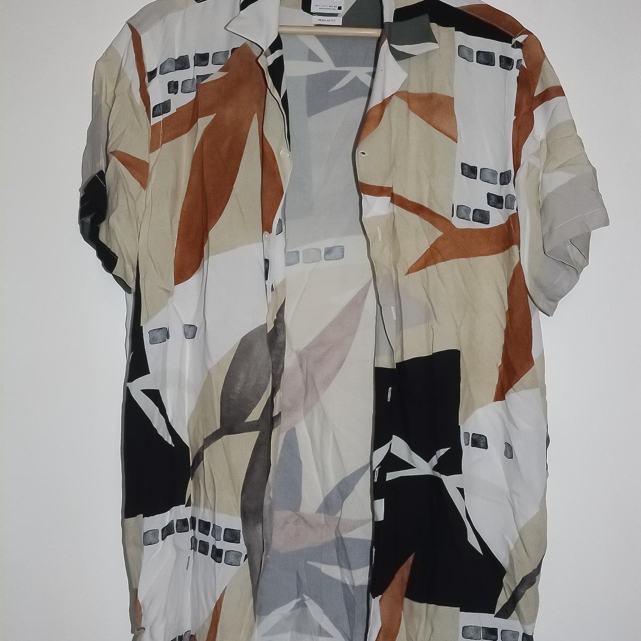 Chemise homme Zen manches courtes s avec imprimé graphique abstrait 