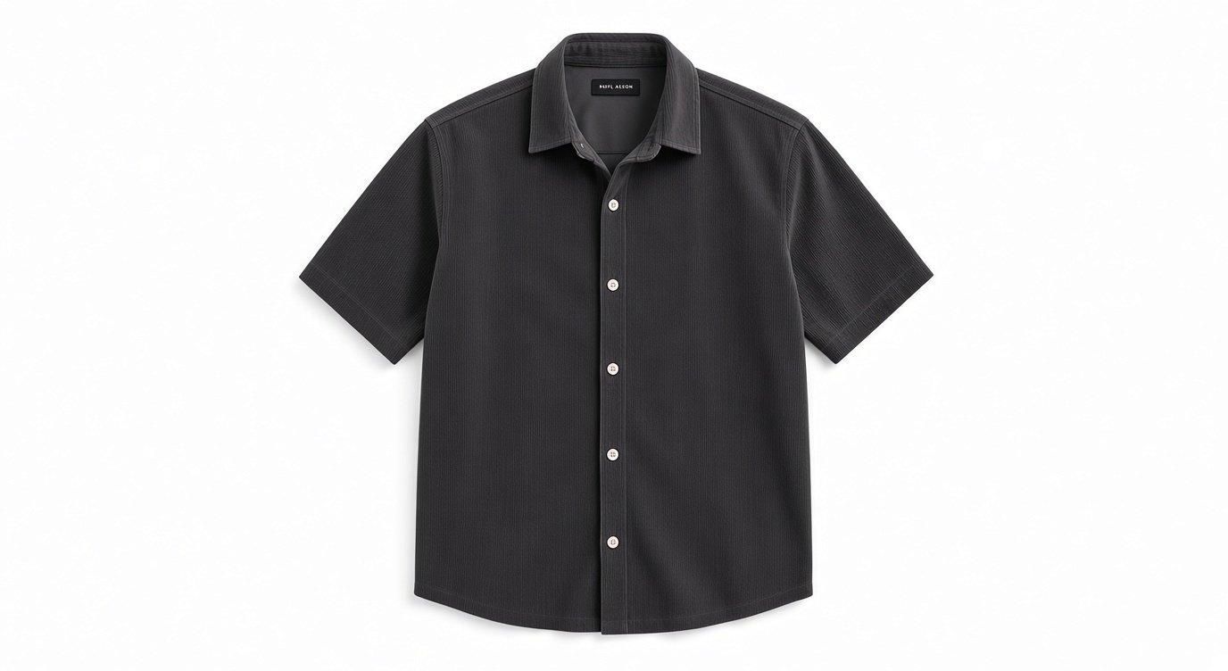 Chemise en velours côtelé gris anthracite de la marque Duoahomme
