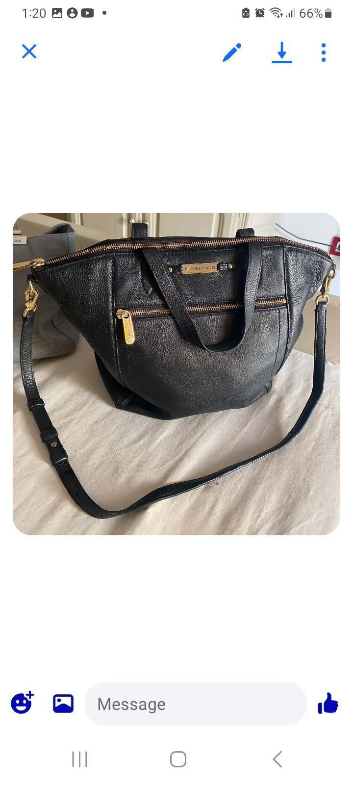 Sac a main en cuir veritable de marque victoria secret authentique