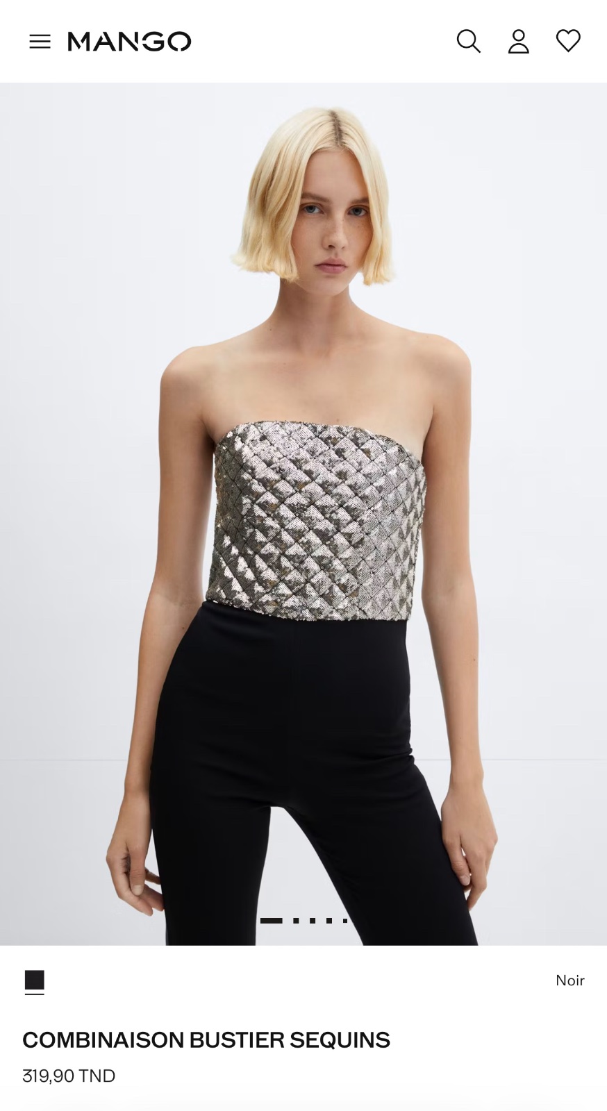 COMBINAISON BUSTIER SEQUINS MANGO