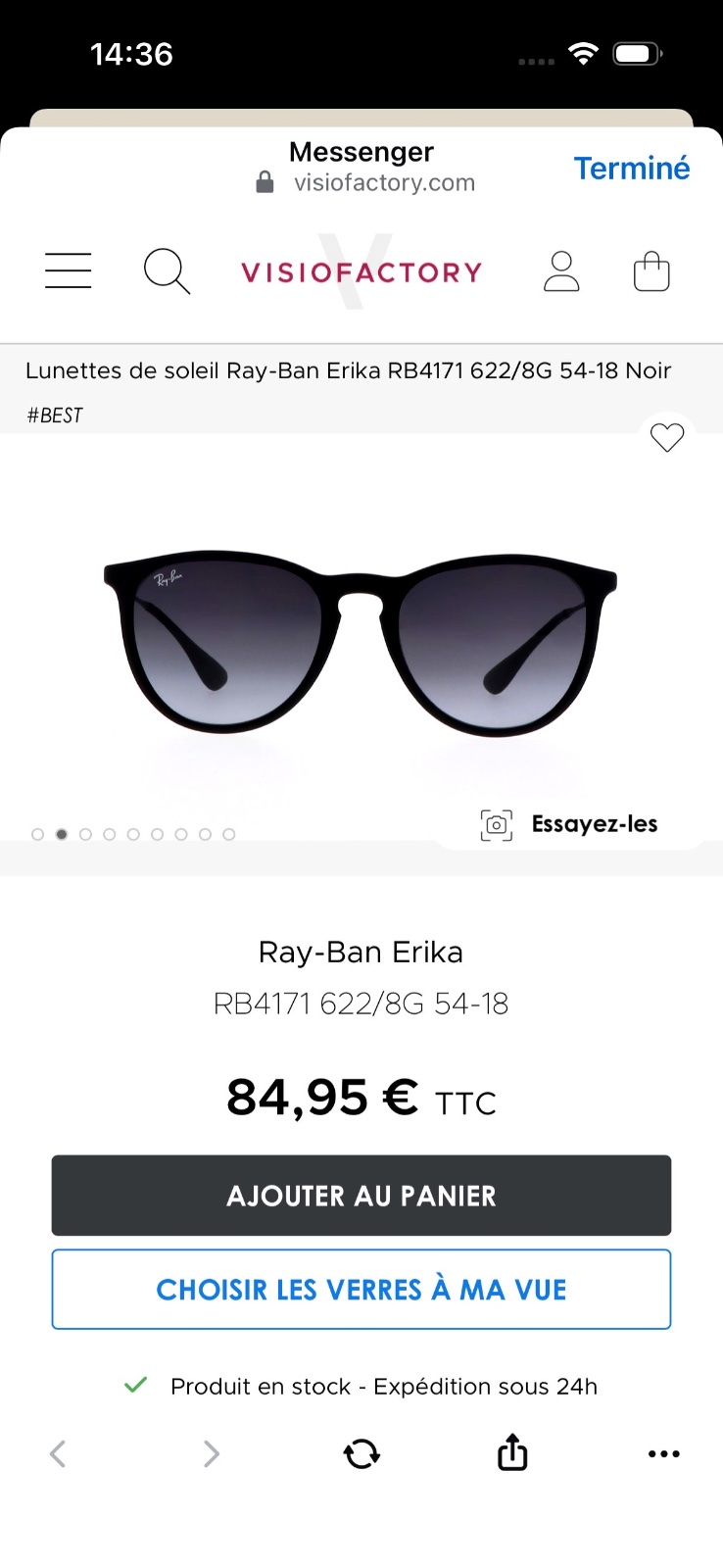 Lunette Ray-Ban Erika