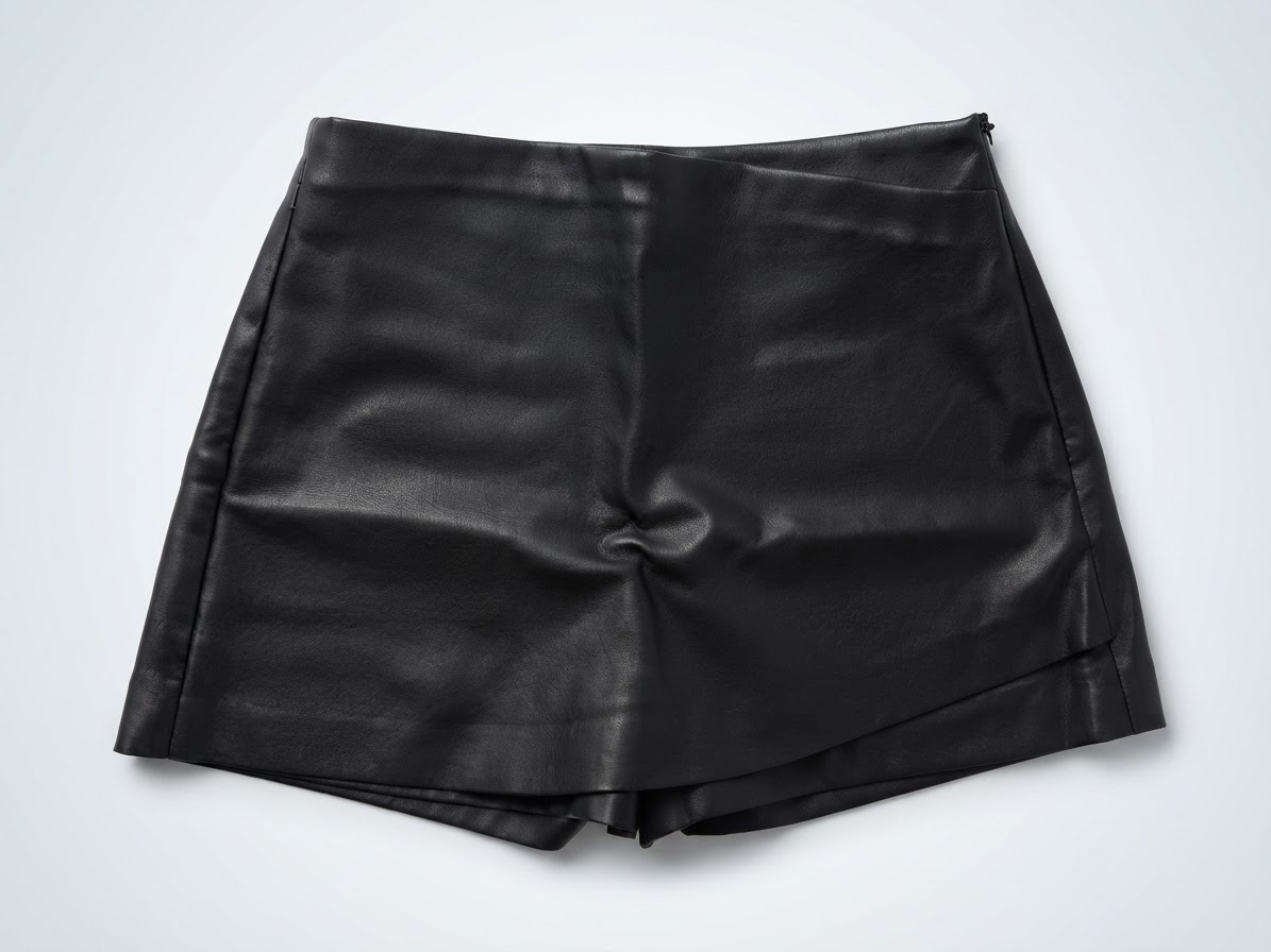 Short-jupe cuir noir