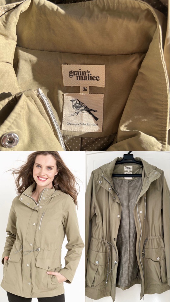 Parka couleur kaki de la marque Grain de malice 