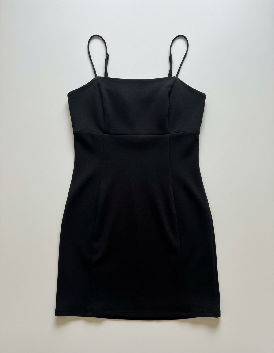 Mini robe noir Stradivarius taille M avec fines bretelles et fente 