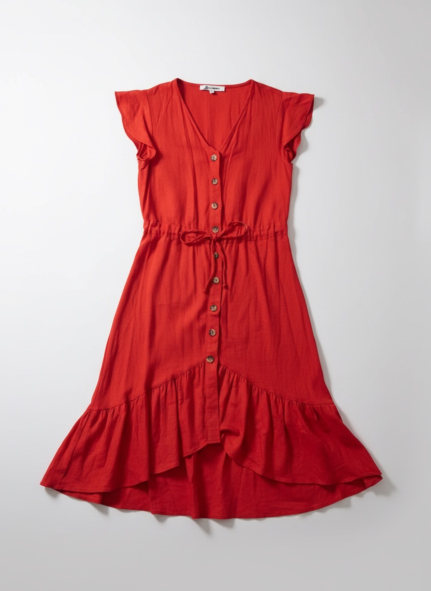 Robe en lin rouge de la marque koton