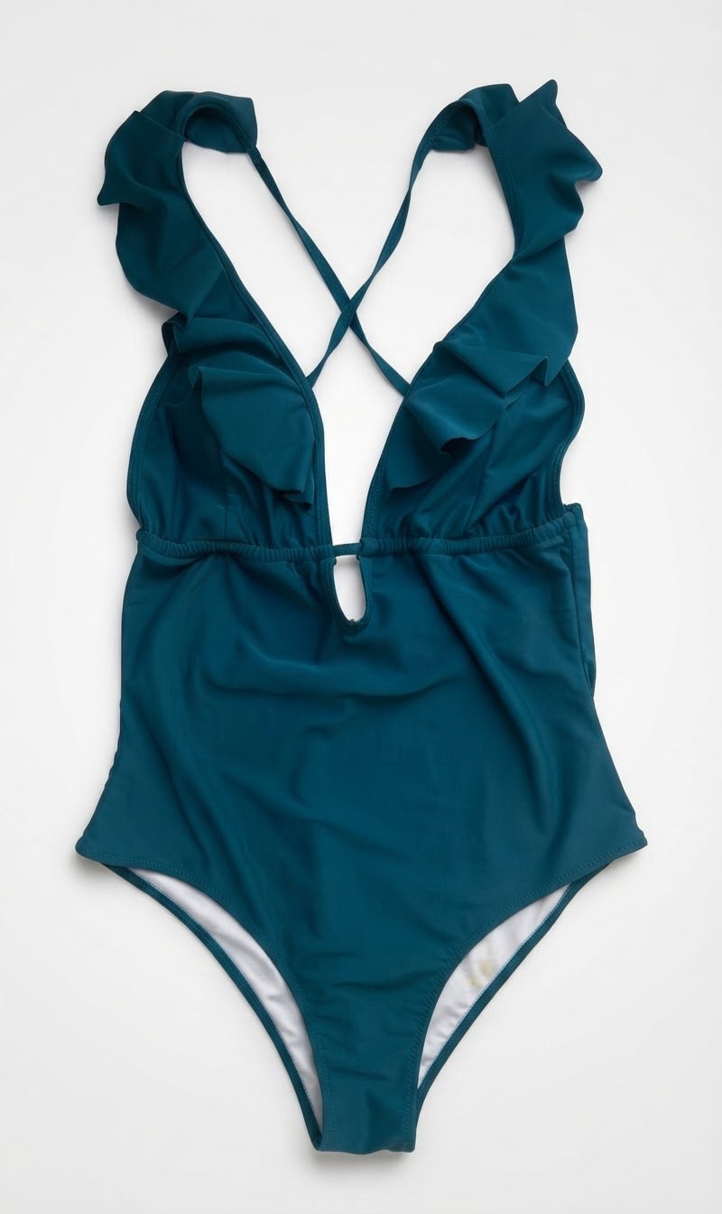 Maillot de bain taille L couleur bleu petrole