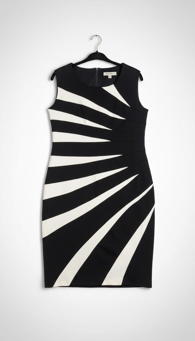 Robe elegante de la marque Fervente noire et blanche 