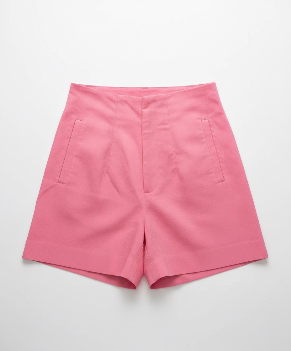 Short taille haute marque Stradivarius rose vif 