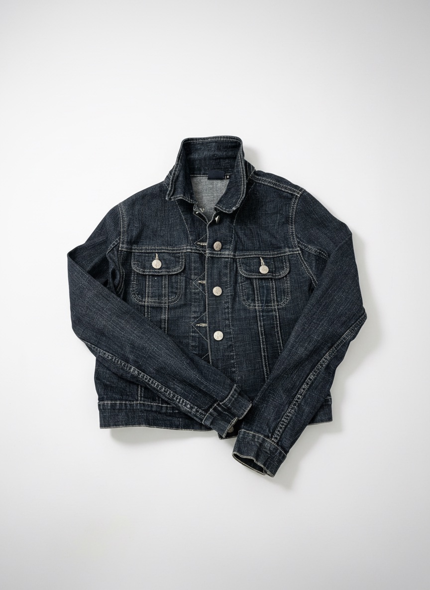 Veste en jean bleu brut - Coupe classique