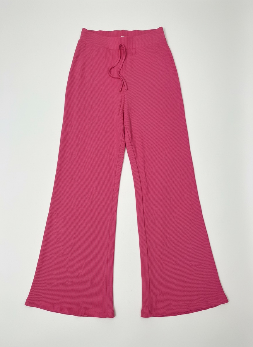 Pantalon large côtelé Fuchsia - Coupe Flare