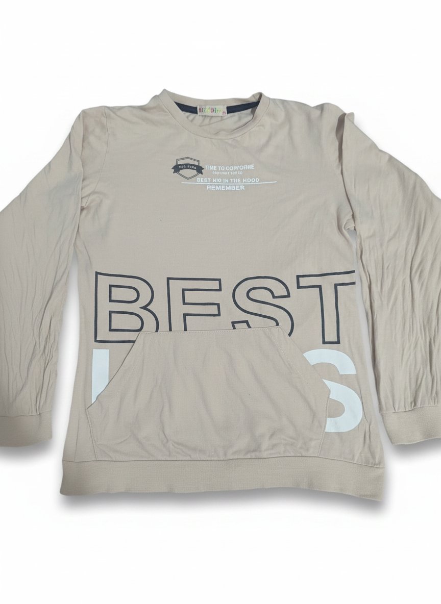 Deux t shirt manche longues cotton beige et blanc