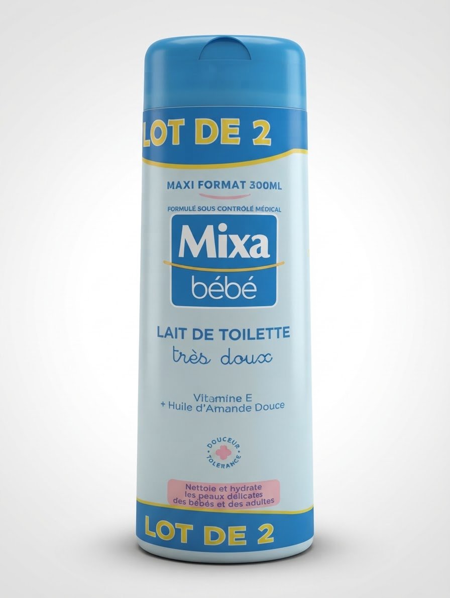 Lot de 2 Mixa bebe lait de toilette 300ml