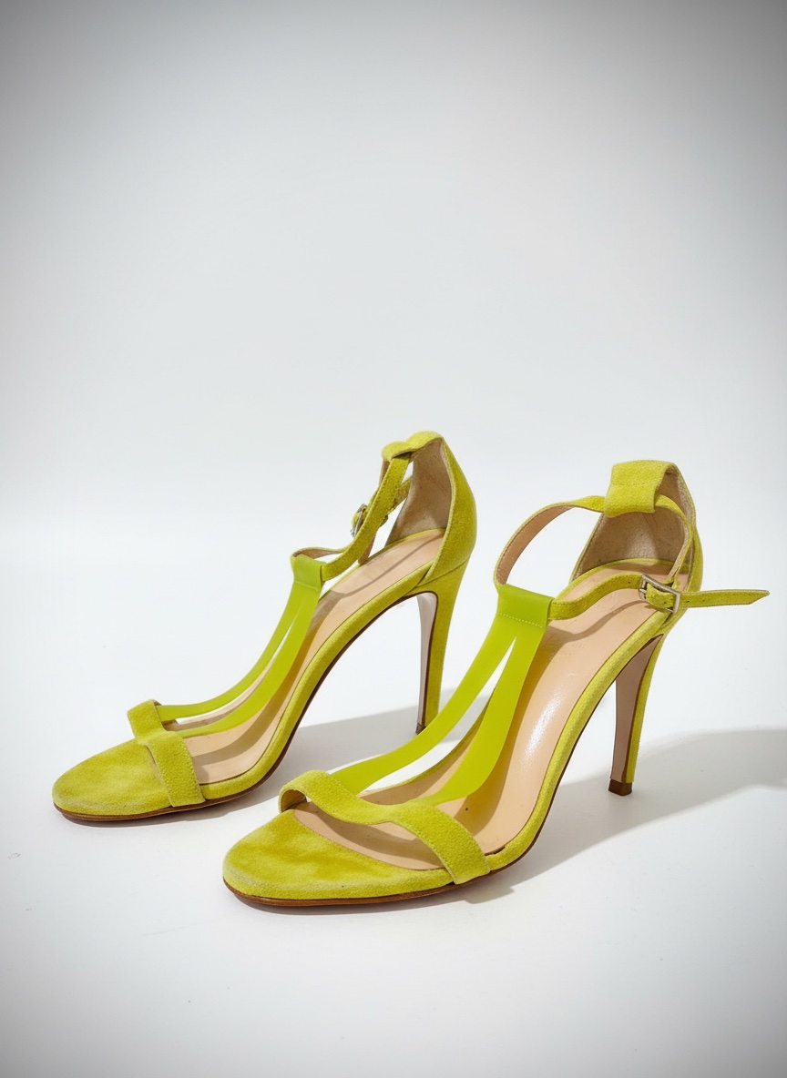 Sandales à talons jaune fluo élégantes