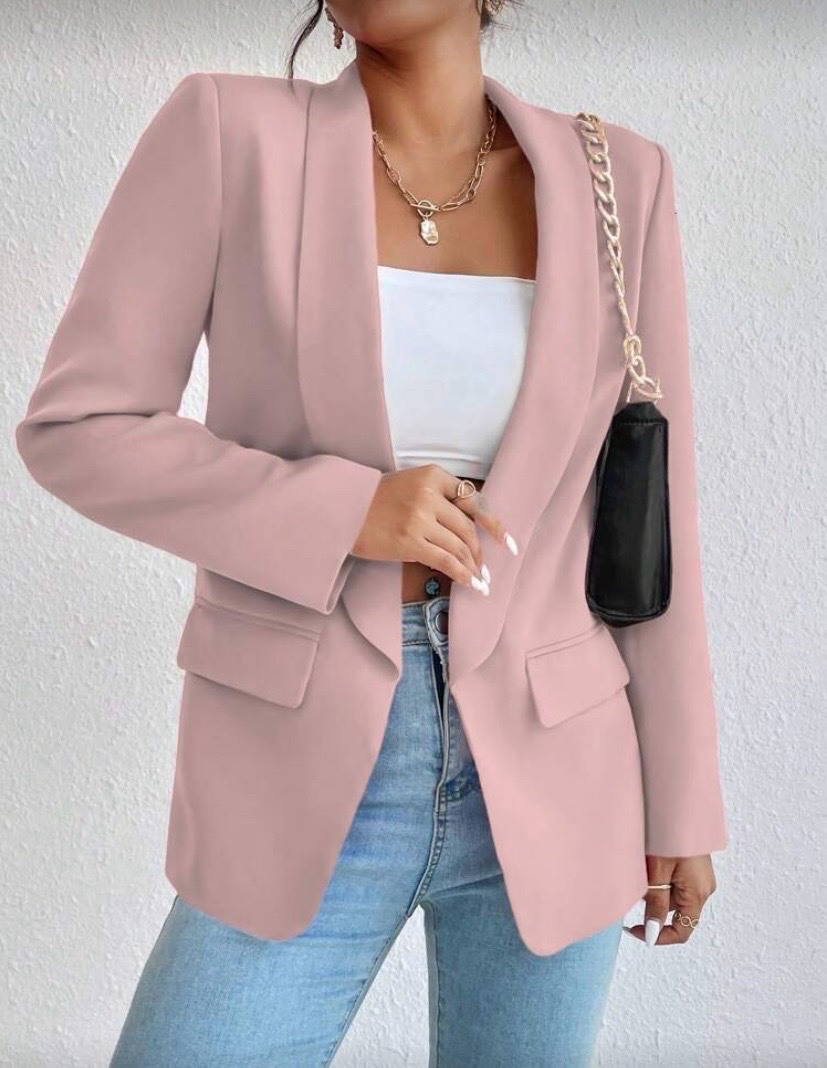 Blazer femme rose à coupe élégante