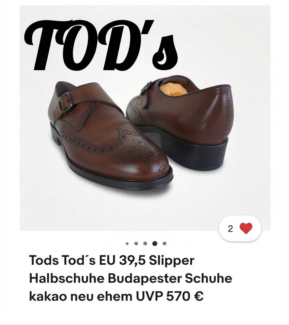Chaussures TOD'S Originales en cuir (Style Monk Strap) – Pointure 39 – Très bon état