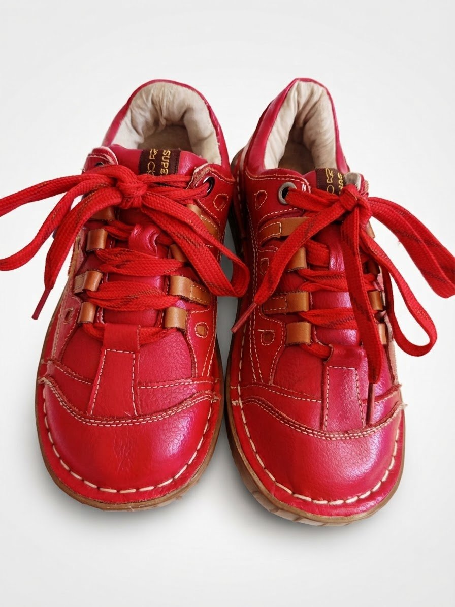  Look Rétro & Confort Absolu : Chaussures _SUPER IN_ en Cuir Rouge - T37 pour les adultes ou adolescents (pointure 37).