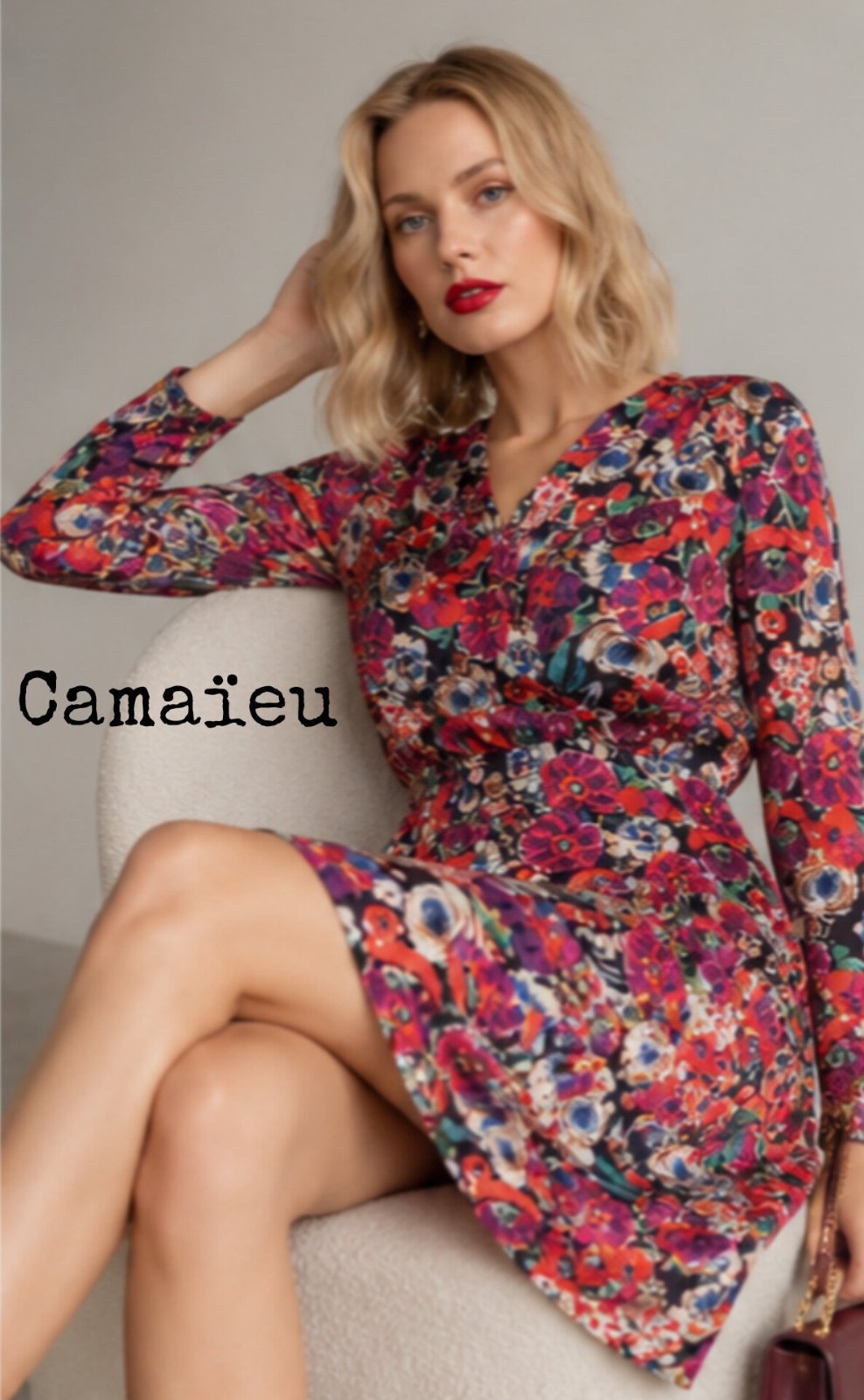 🌸 🌺🌷Robe fluide fleurie♥️ CAMAÏEU ♥️– Style cache-cœur chic 🌸💜🩷💗🪻🦚🍇🫐🔆💟