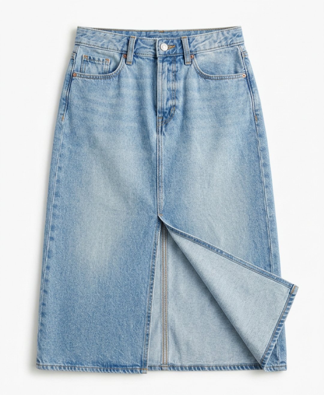 Jupe midi en denim taille haute Old Navy – Très tendance♥️💟