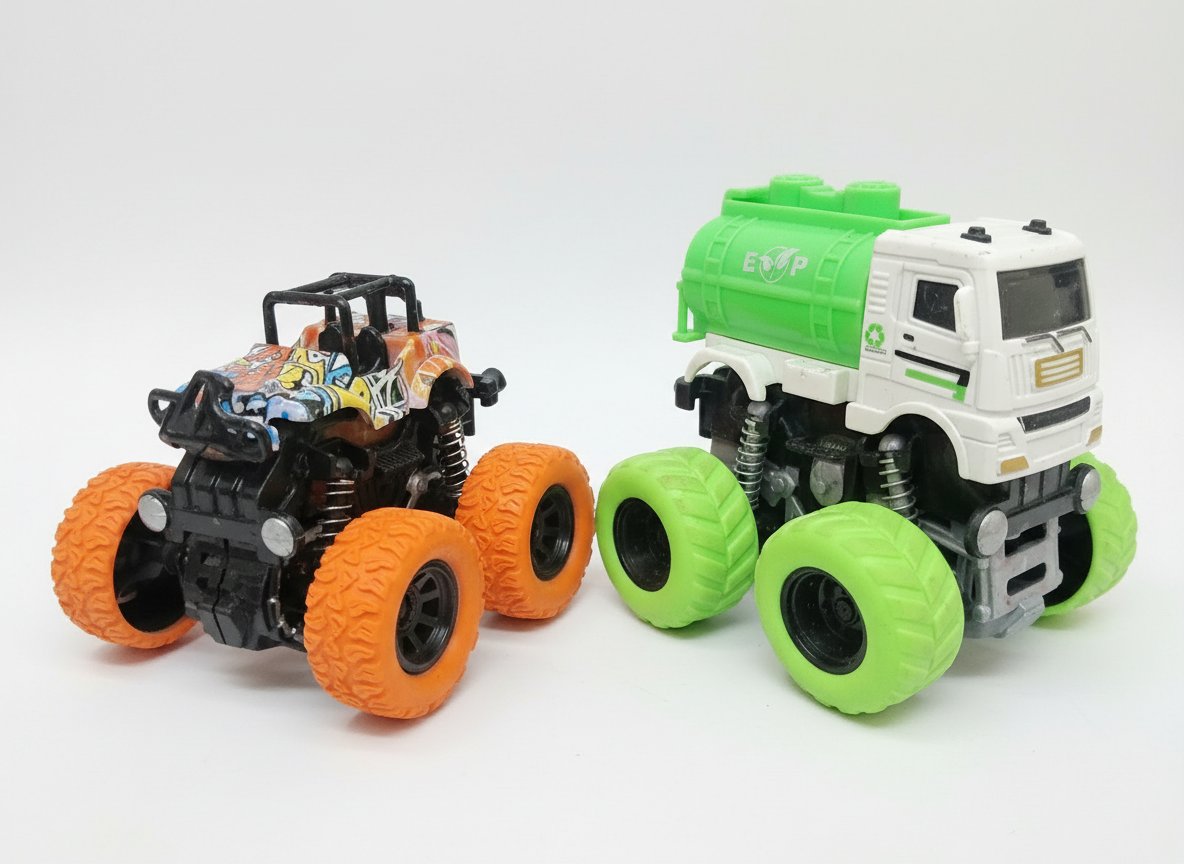 2 Voitures de jeu en plastique 