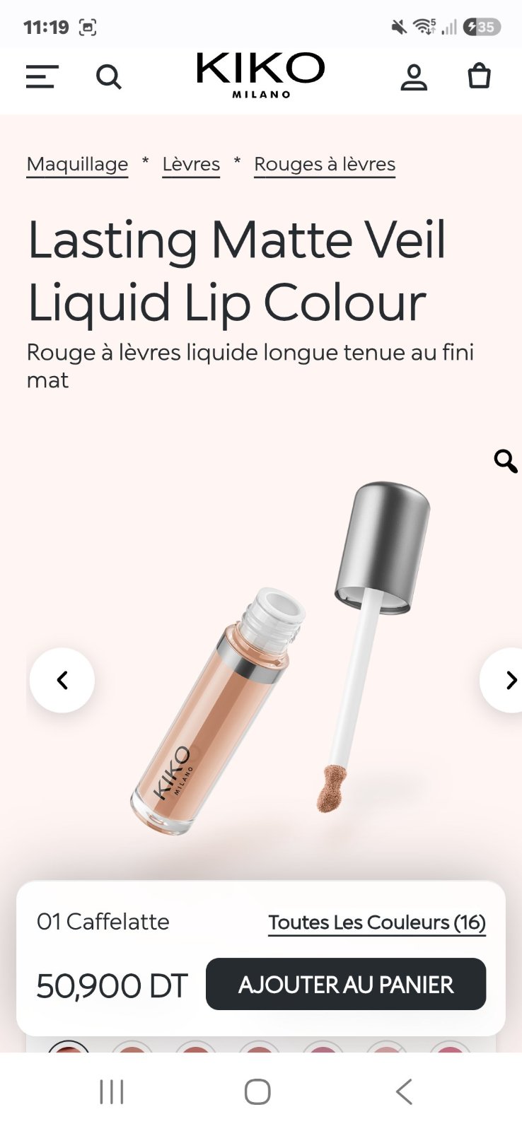 Rouge a lèvre kiko jamais utilisé 