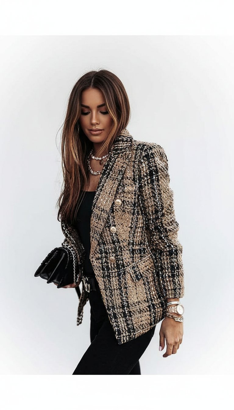 Blazer tissu tweed taille 44
