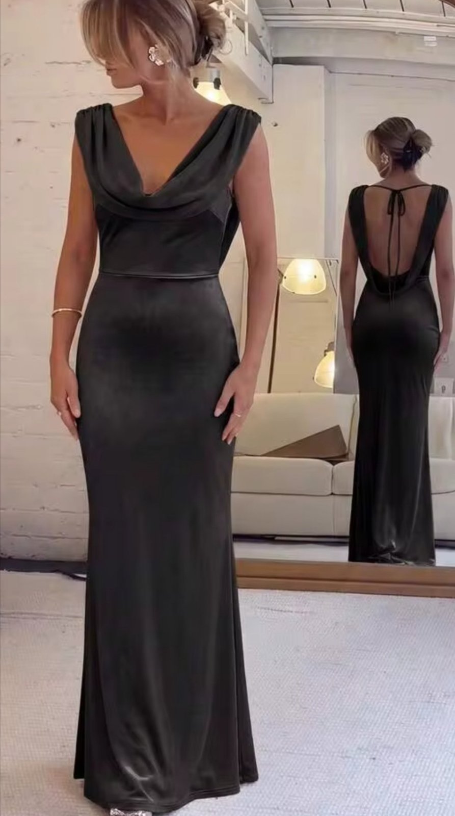 Robe soirée effet satinée 