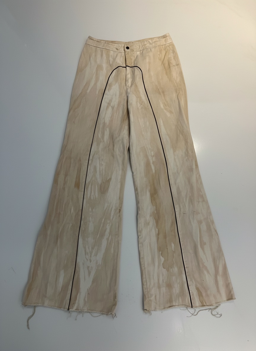 Pantalon taille 38 effet dirty beige 