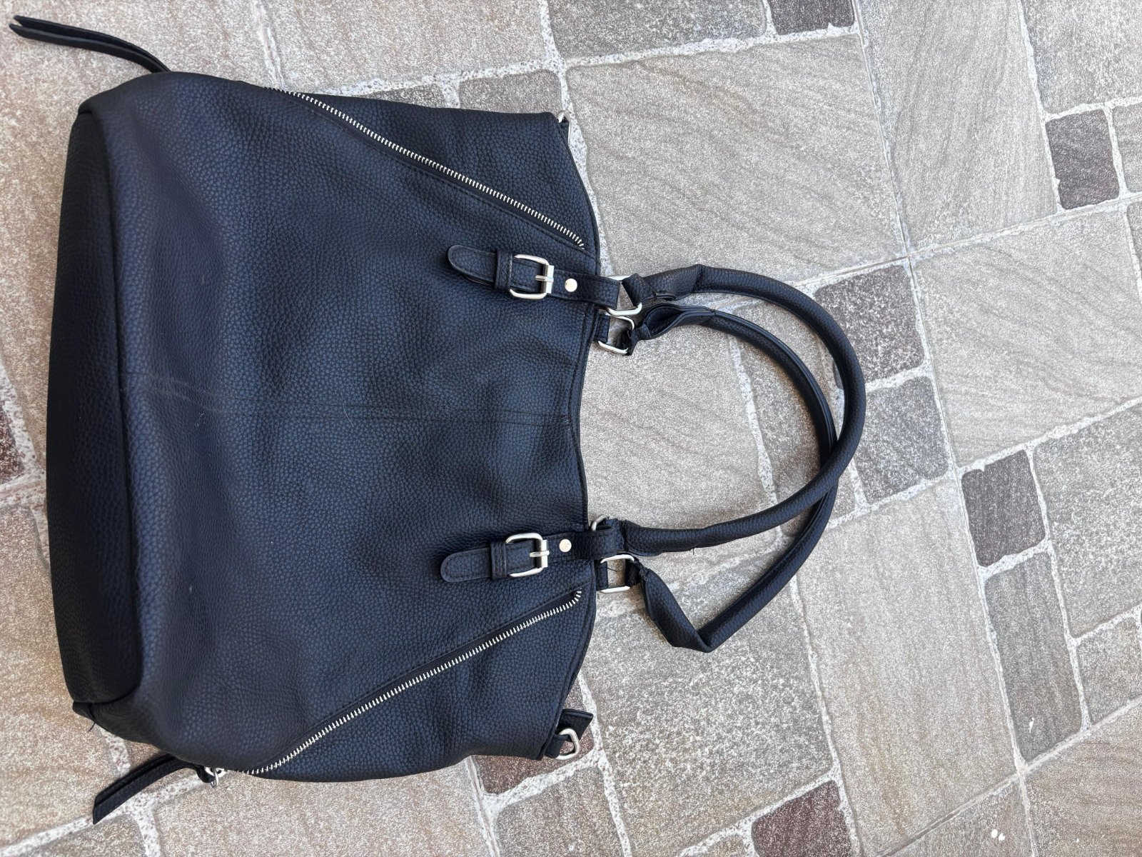 Grand sac à main en cuir grainé italien