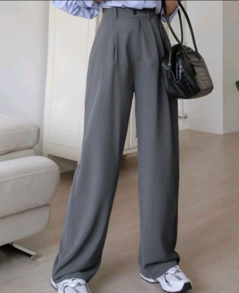 Pantalon large gris foncé 