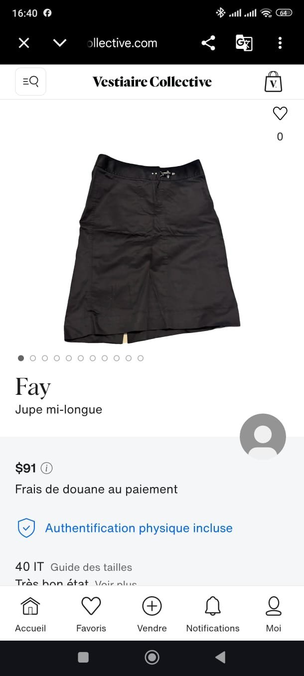 Jupe min longue de la grande marque FAY
